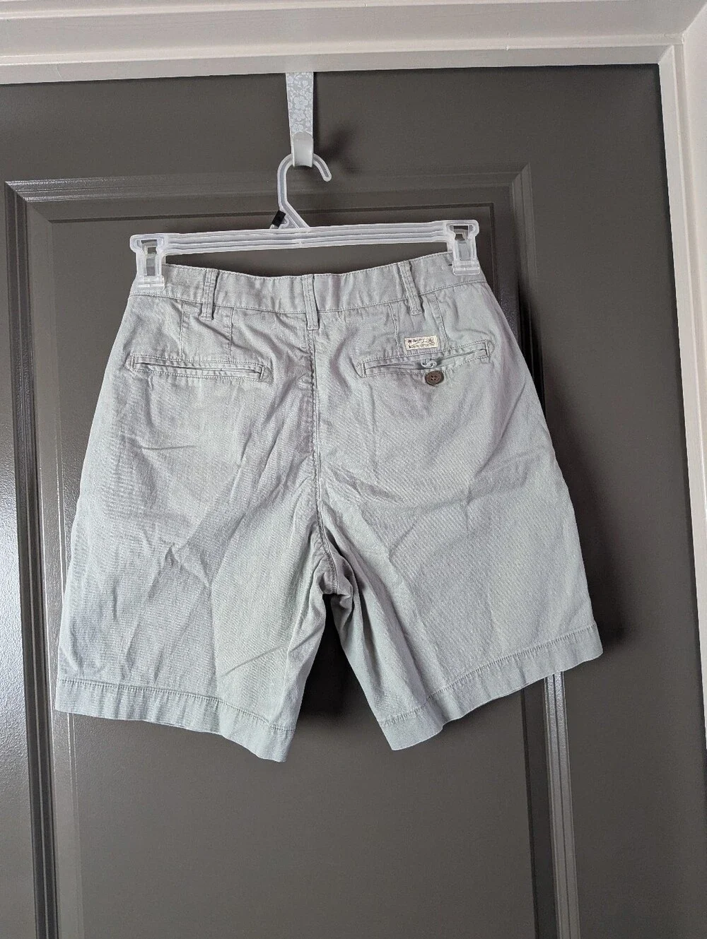 Faherty Light Gray Flat-Front Chino Cotton Shorts